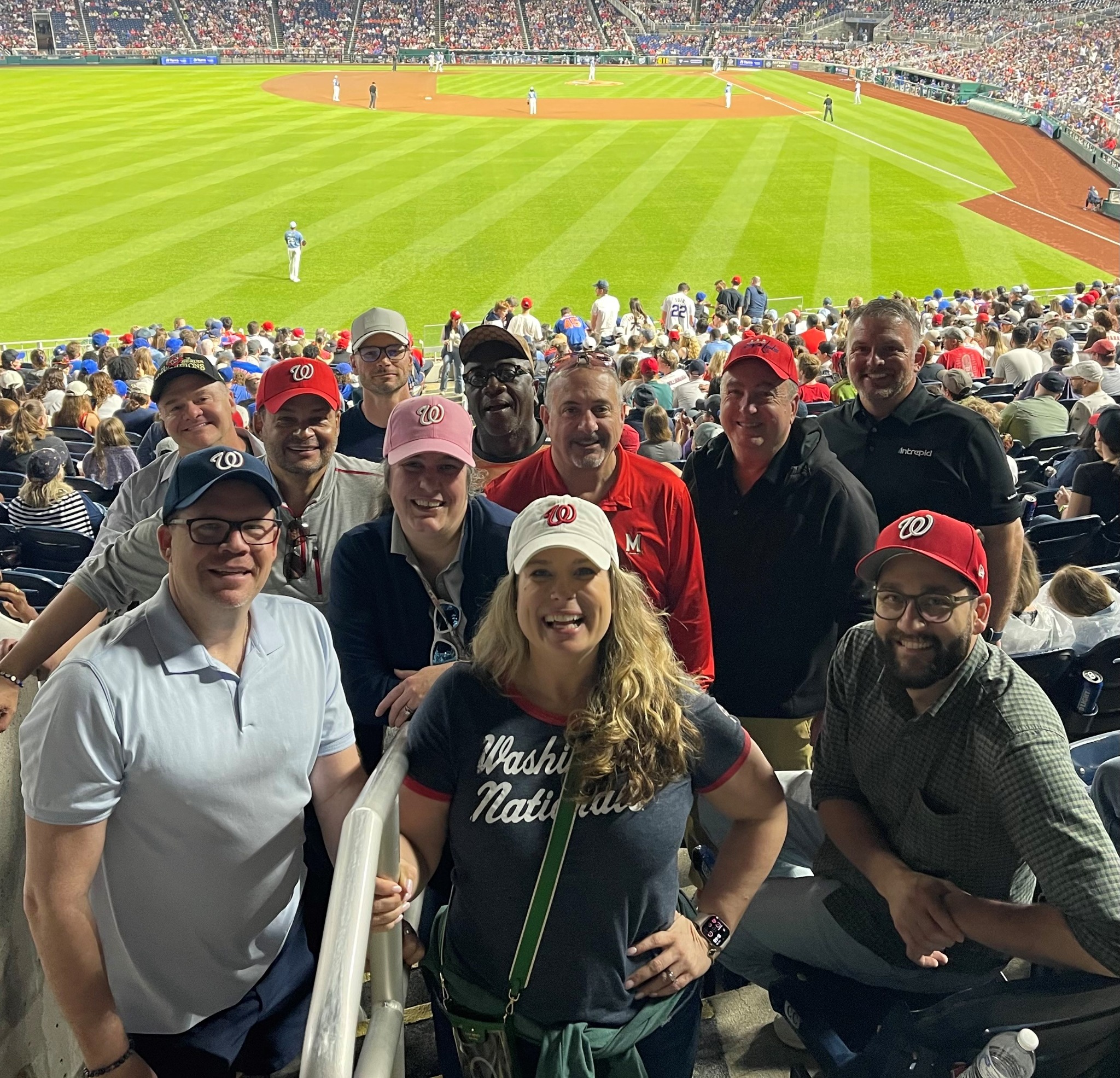 The IntrepidGS team at a Military Appreciation Day baseball game.